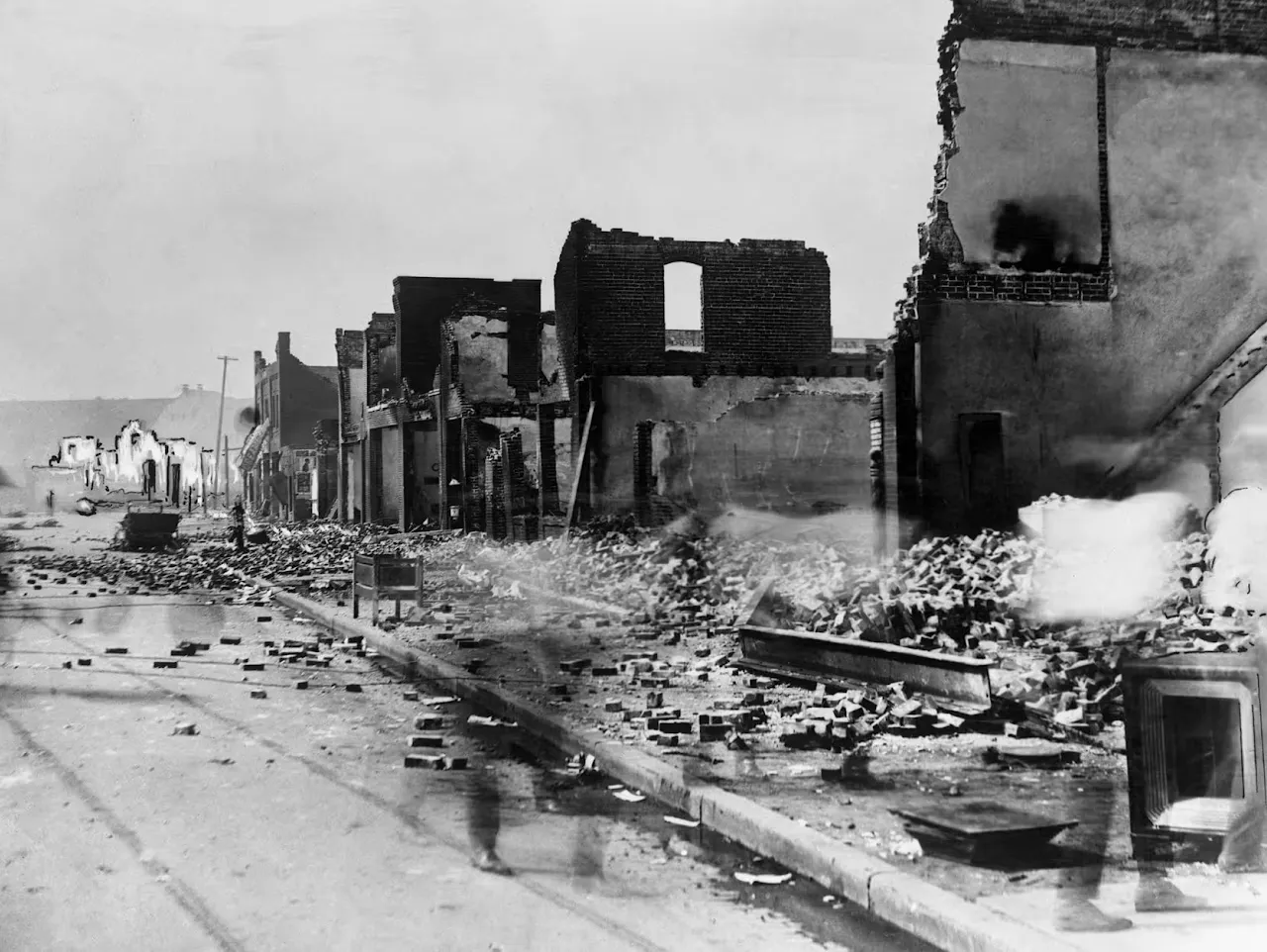 The gutted ruins of Greenwood